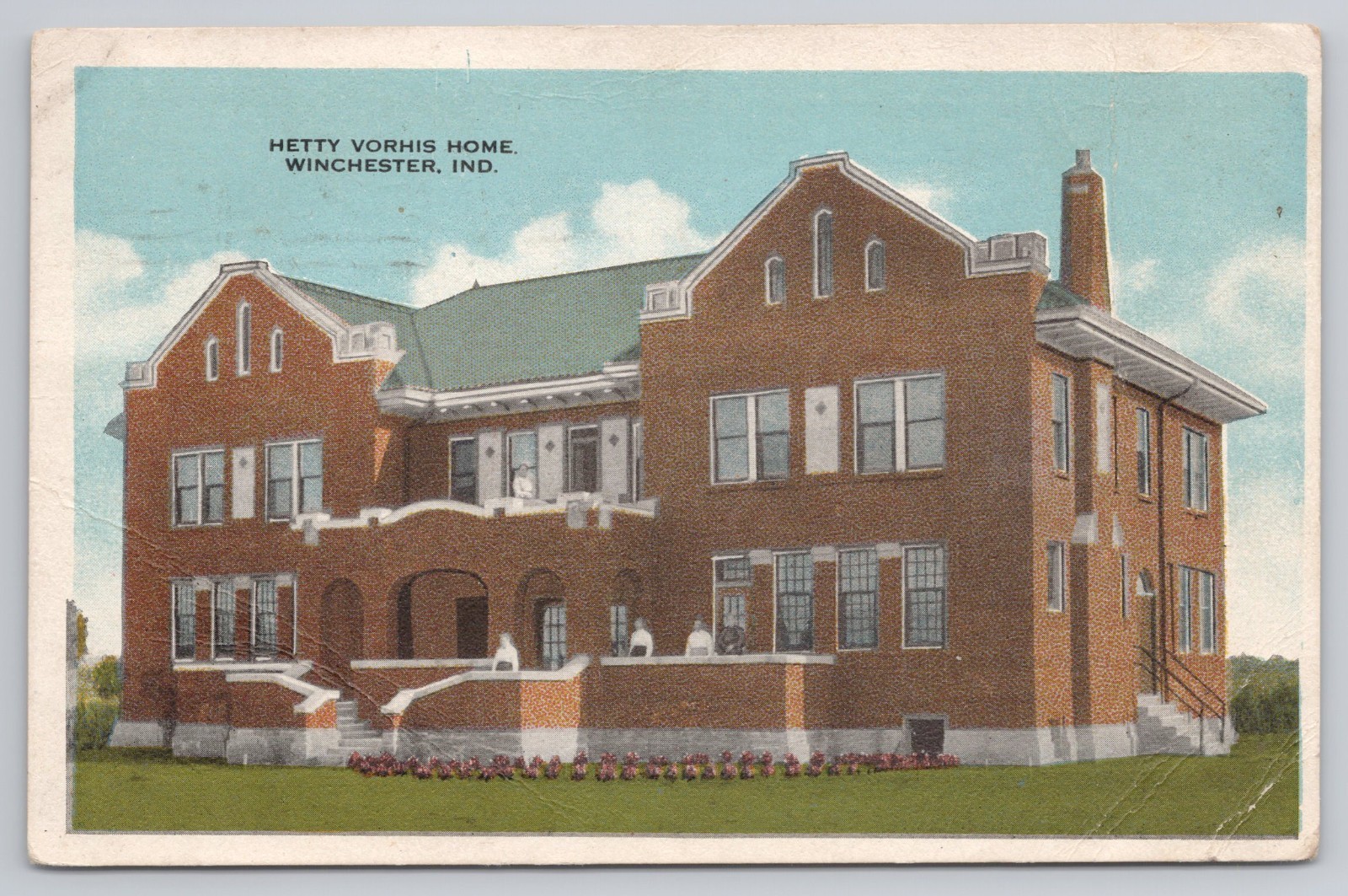 Postcard HETTY VORHIS HOME WINCHESTER. INDIANA c1919 Postcard HETTY VORHIS HOME WINCHESTER. INDIANA c1919