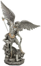 A Veronese St. Michael statue in a pewter style 29 inch  picture