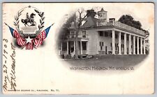 Mt Vernon Virginia Washington Mansion Inset Horseback Vintage Postcard 1903 Undi picture