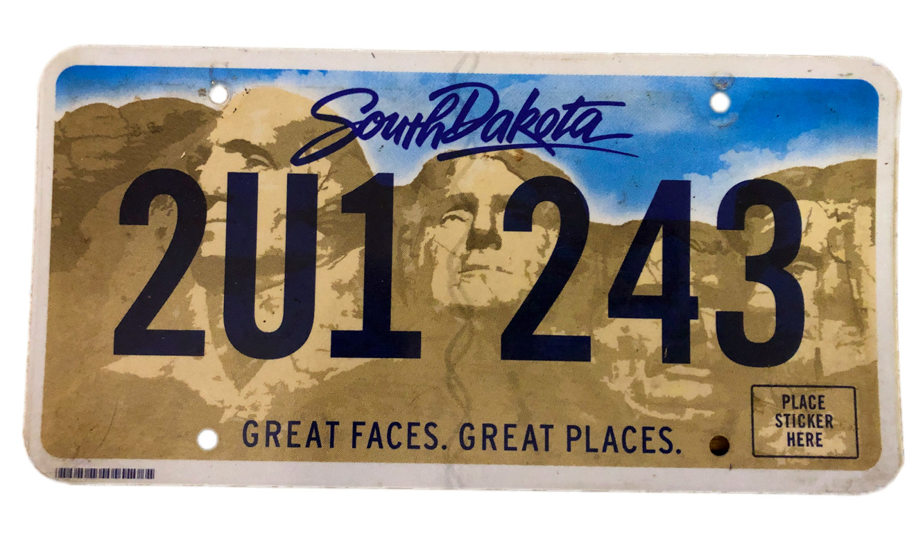 South Dakota License Plate- 