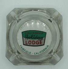 Vintage California Holiday Lodge Smoked Gass Ashtray Fairfield Ca picture