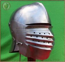 Medieval North Italian Battle Milanese Bellows 16 Gauge Visor Bassinet Armour Si picture