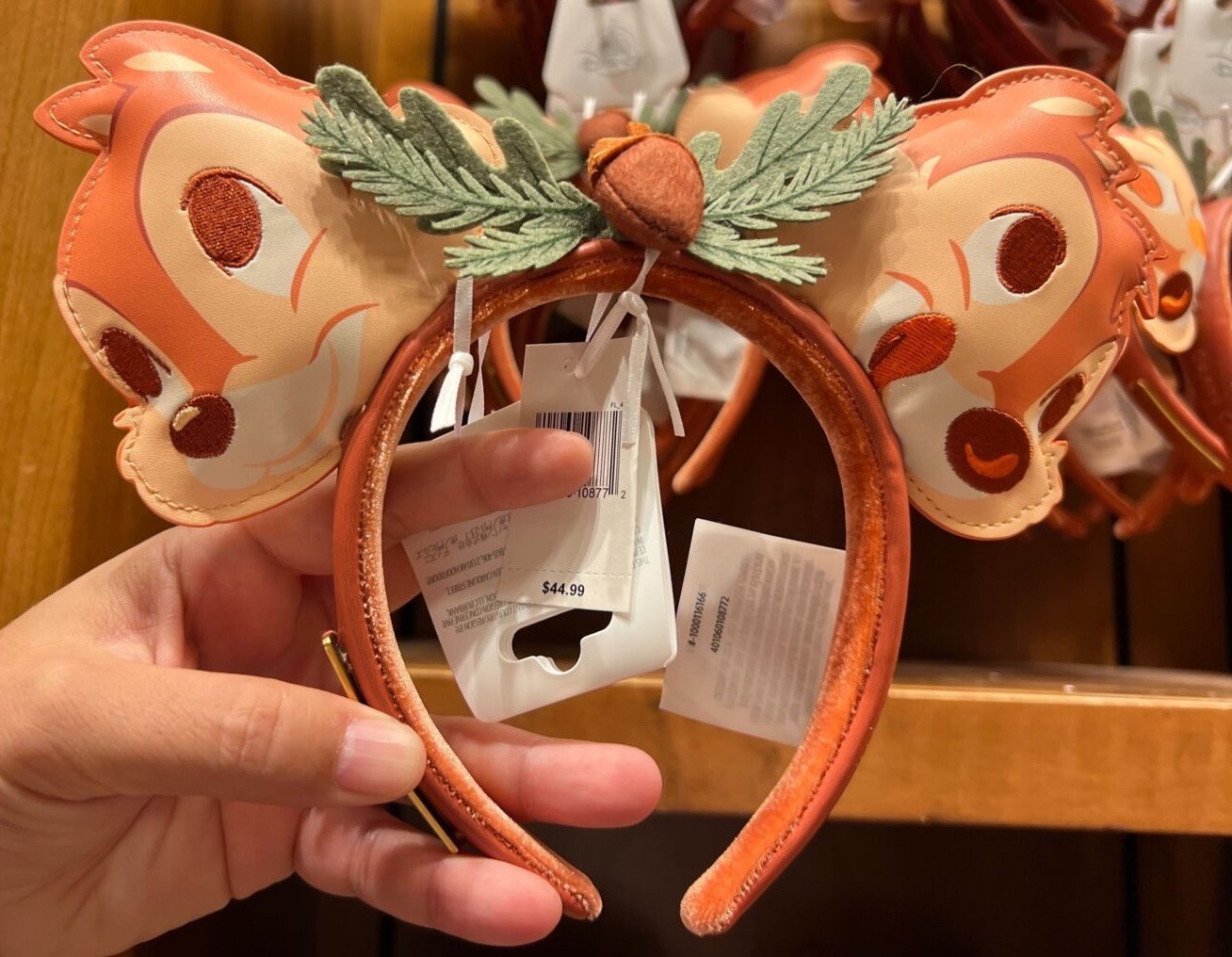 Disney Grand Californian Chip n Dale Chestnut Loungefly Minnie Ear Headband New