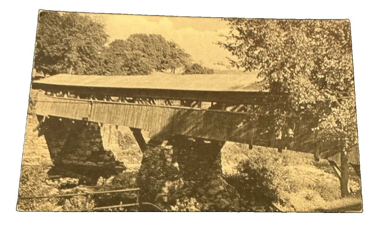 c1940 Taftsville Covered Bridge Woodstock VT Not Posted Postcard c1940 Taftsville Covered Bridge Woodstock VT Not Posted Postcard