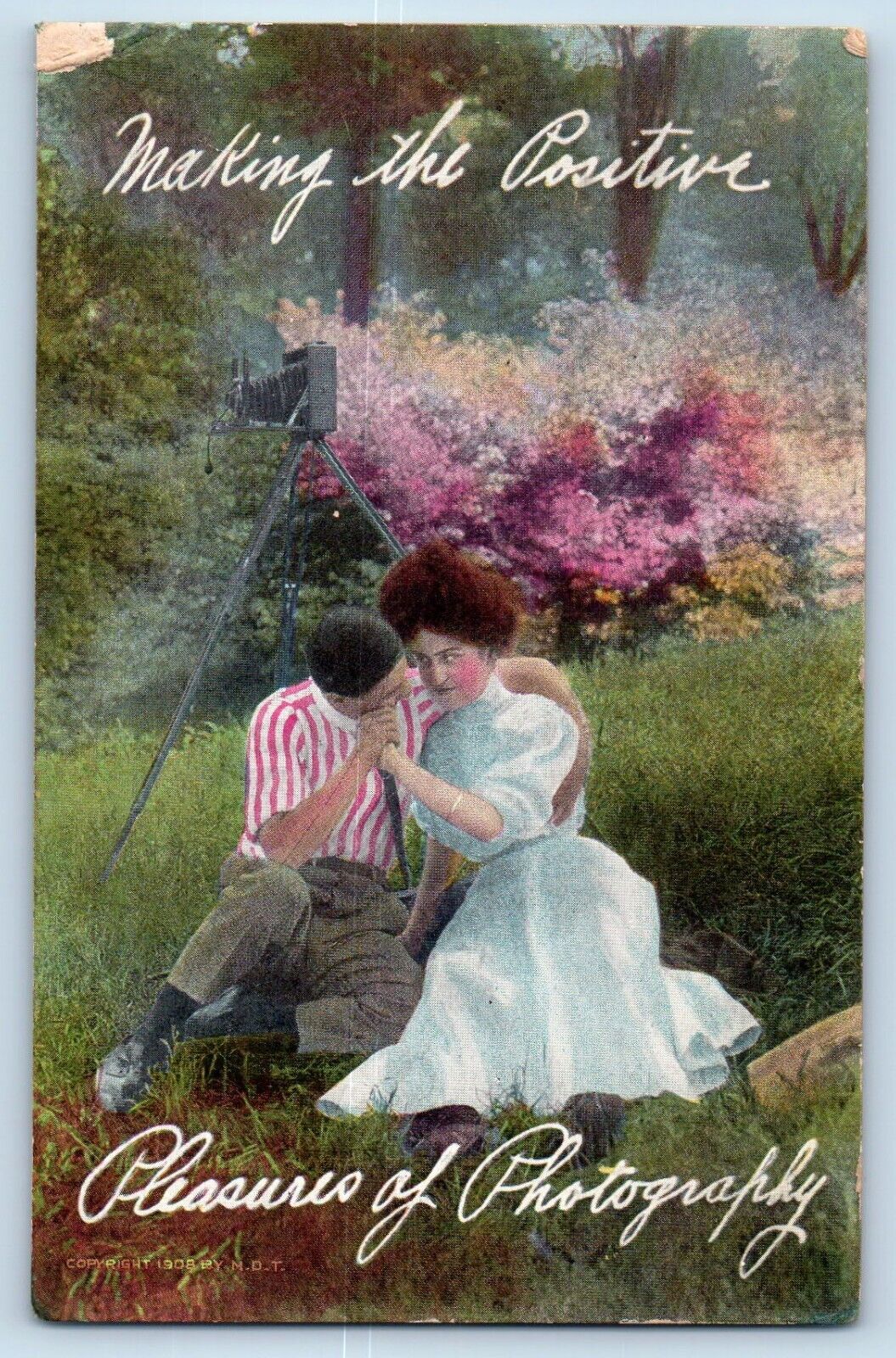 Kidder Missouri MO Postcard Couple Romance Camera Photographer c1910\'s Antique