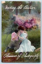 Kidder Missouri MO Postcard Couple Romance Camera Photographer c1910's Antique picture