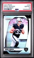 2024 PANINI PRIZM SILVER PRIZM #315 BROCK BOWERS ROOKIE RC PSA 10 picture