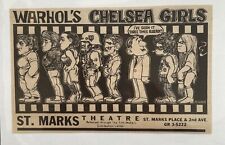 1968 ANDY WARHOL’S,  ‘Chelsea Girls’  St. Marks Theatre , NY, R. Cobb, , Film Ad picture