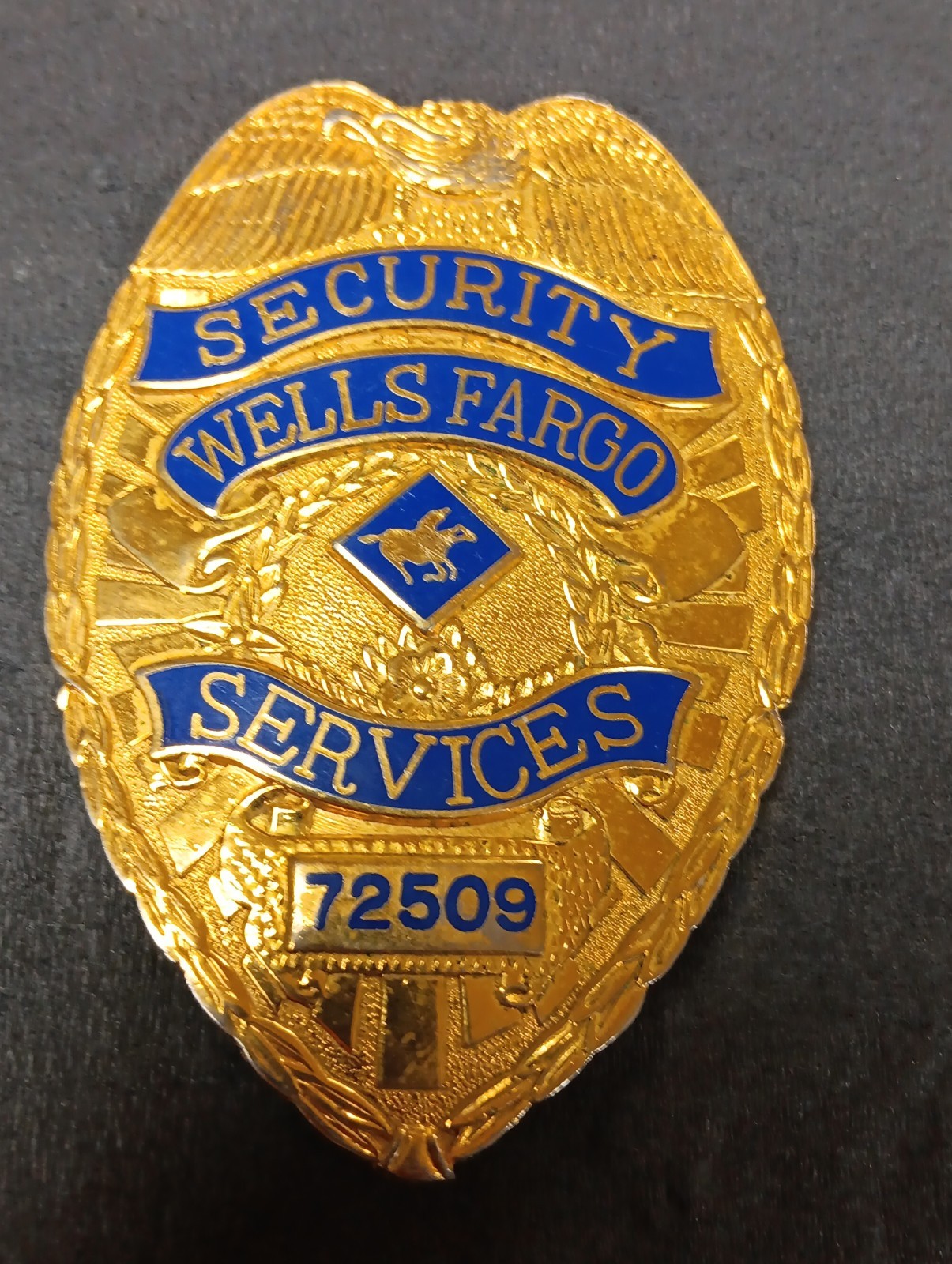 Obsolete Wells Fargo Security Services Officer Guard Badge Large 3.50\ Obsolete Wells Fargo Security Services Officer Guard Badge Large 3.50\