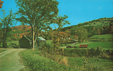 Tunbridge VT Vermont, Cilley Covered Bridge, Farm Tractor, Fall Vintage Postcard picture