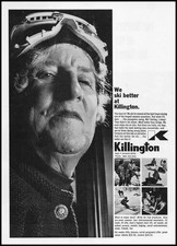 1965 Killington Snow Ski Resort Area Vermont Photo Older Woman Skier Print Ad picture