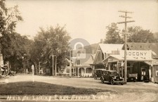 Saxtons River VT Main Street Socony Oil Sign RPPC Photo Postcard COPY picture