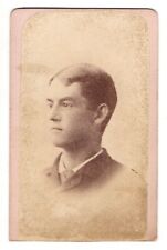 CIRCA 1880s CDV HUTCHINS HANDSOME YOUNG MAN IN SUIT MARLBORO MASSACHUSETTS picture