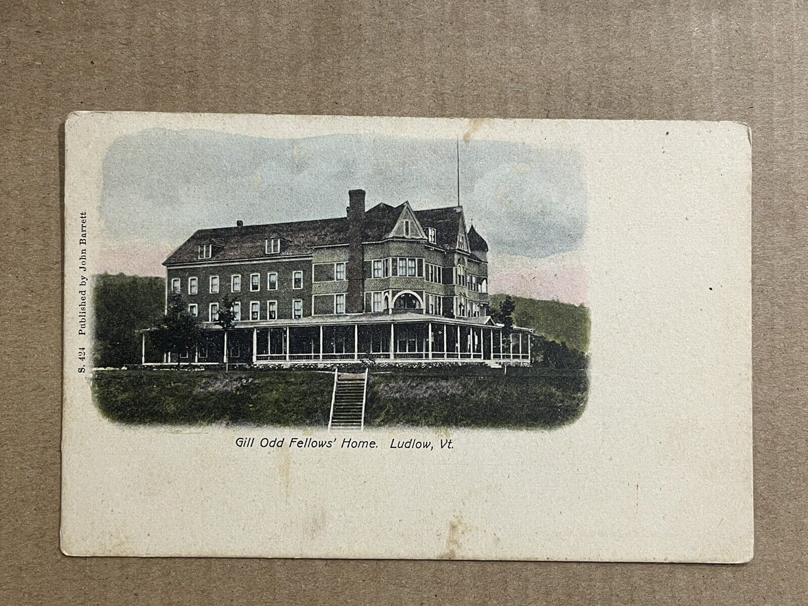 Postcard Ludlow Vermont Gill Odd Fellows Home Antique UDB PC