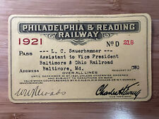 1921 PHILADELPHIA & READING RAILWAY ANNUAL PASS OVER ALL LINES - HH60 picture