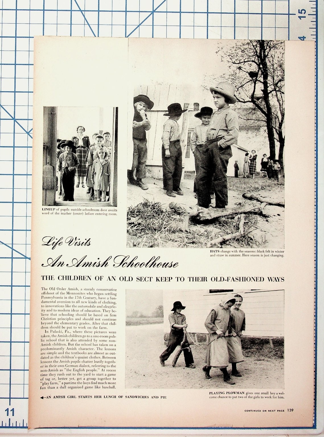 1950s Amish Schoolhouse Life Magazine Article Hires Spalding Ad Ephemera 1950s Amish Schoolhouse Life Magazine Article Hires Spalding Ad Ephemera