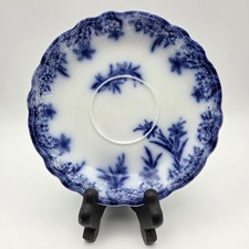 Vintage W.H. Grindley Dover Pattern Flow Blue Saucer Made In England picture
