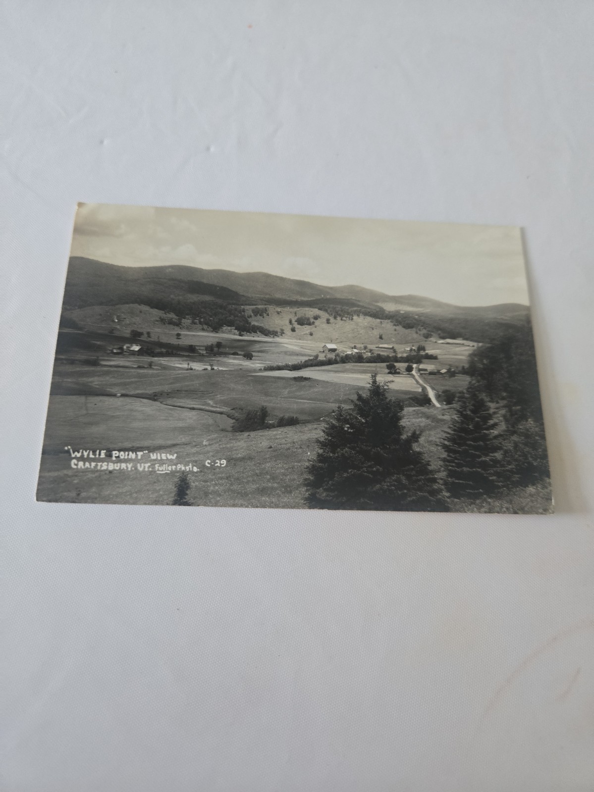 RPPC Craftsbury VT Wylie Point View Fuller Photo Vintage Postcard Vermont C-29