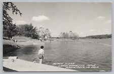 Bloomfield Iowa~Lake Wapello Bathing Beach~Folks Swimming~Rope Floats~1964 RPPC picture