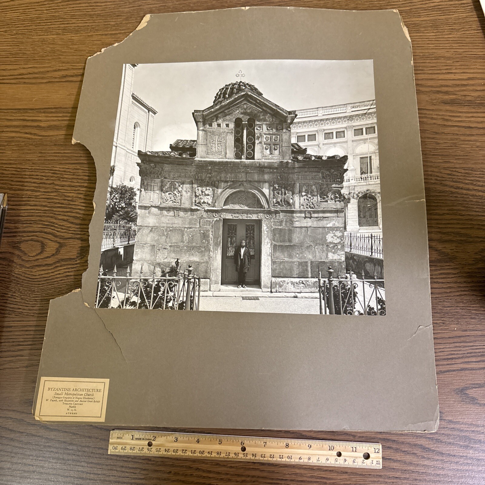 Vintage Small Metropolitan Church Athens Mounted Byzantine Architecture Photo Vintage Small Metropolitan Church Athens Mounted Byzantine Architecture Photo