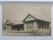 1910 Crete, Nebraska NE BURLINGTON DEPOT Railroad Train Station RPPC Postcard picture