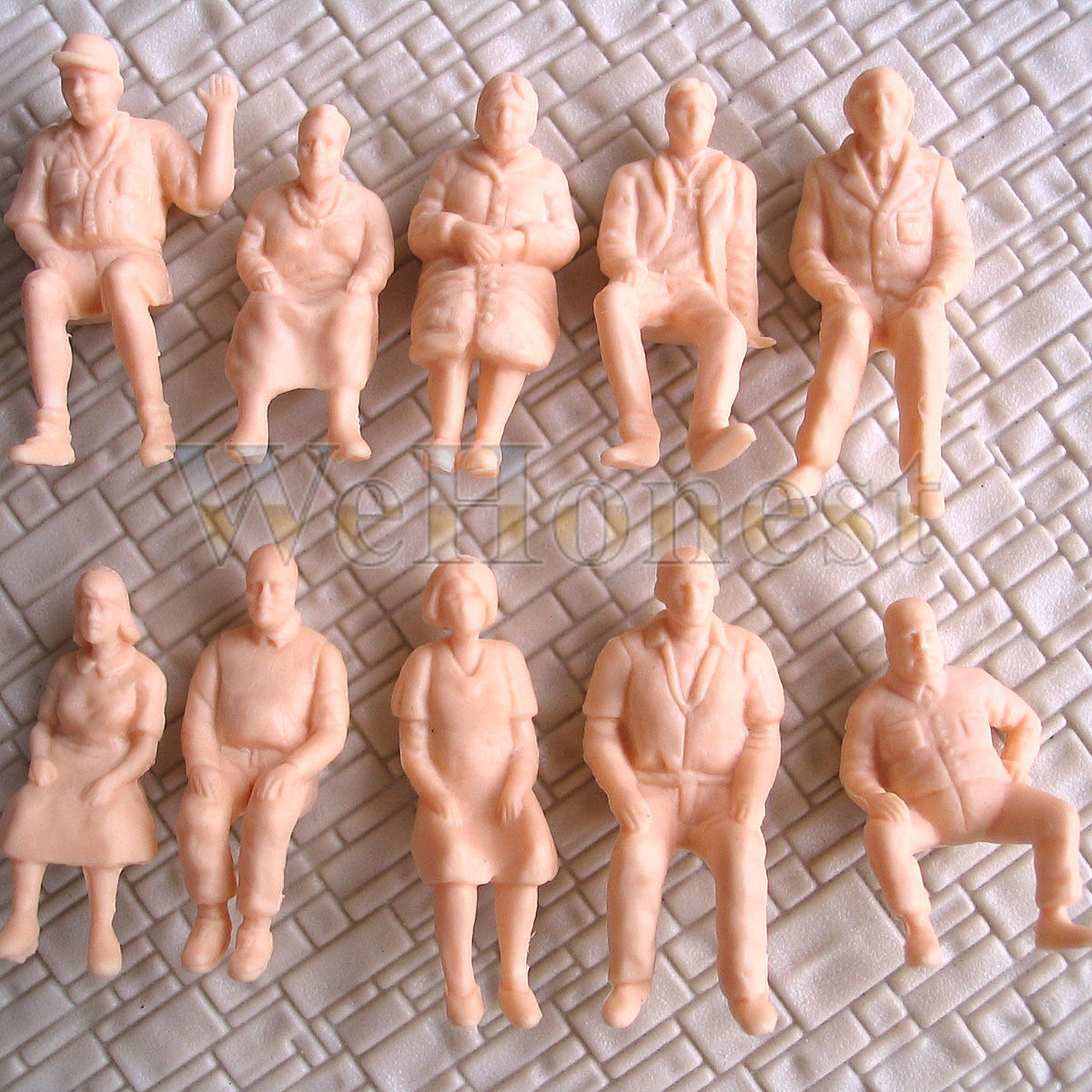 30 pcs Unpainted Figures O gauge all Sitting Passengers 1:48 People All Seated
