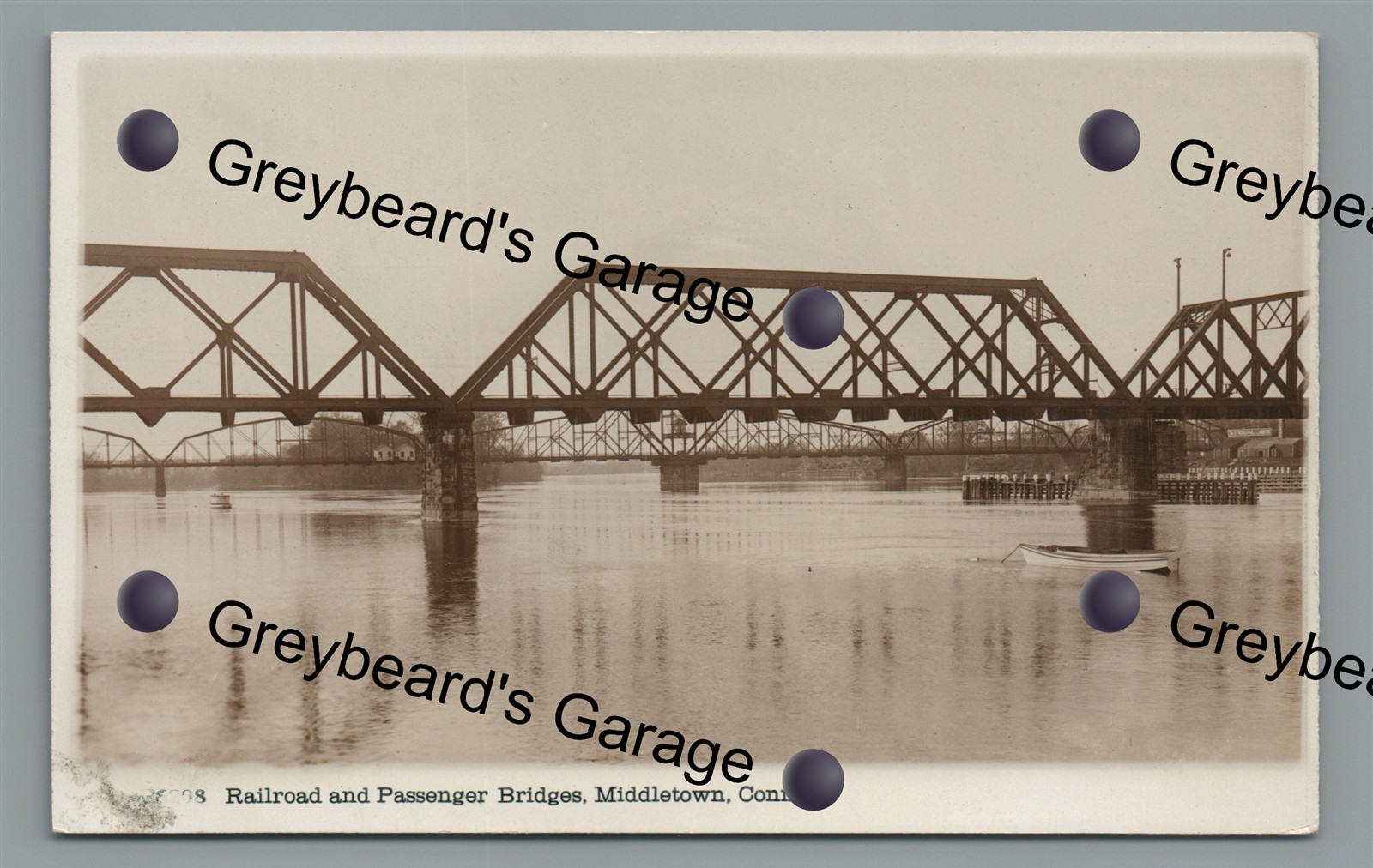 RPPC Railroad Train Bridge MIDDLETOWN CT Connecticut Vintage Real Photo Postcard RPPC Railroad Train Bridge MIDDLETOWN CT Connecticut Vintage Real Photo Postcard