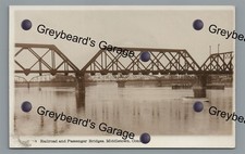 RPPC Railroad Train Bridge MIDDLETOWN CT Connecticut Vintage Real Photo Postcard picture