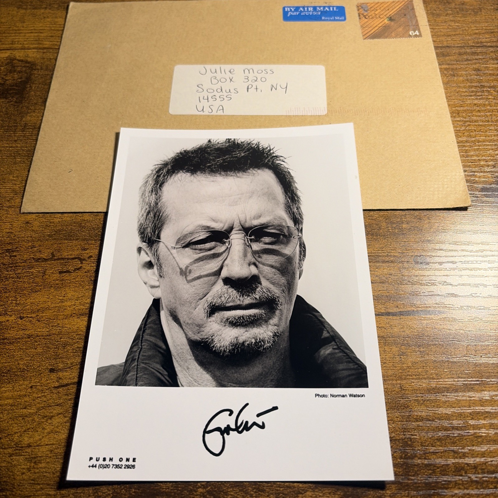 Eric Clapton By Norman Watson) Push One, London 5x7 publicity/promo photograph Eric Clapton By Norman Watson) Push One, London 5x7 publicity/promo photograph