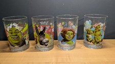 SHREK THE THIRD McDonald's VTG glass Cups Set Of 4 Great Condition See Photos picture