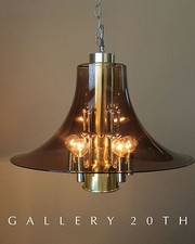 GORGEOUS MID CENTURY ATOMIC CHANDELIER LAMP BRASS PANTON SPACE AGE 60S 70S VTG picture