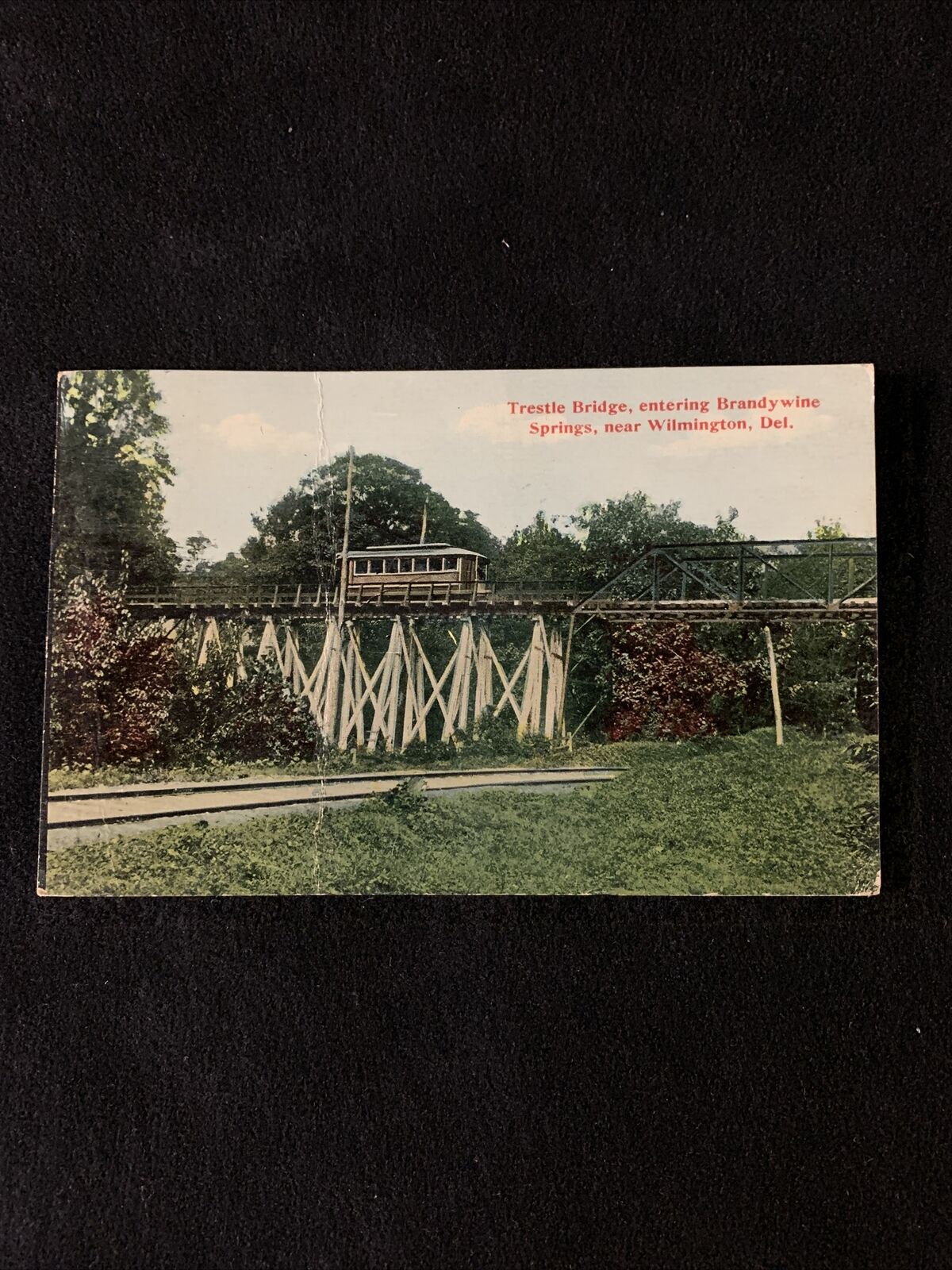 Trestle Bridge Entering Brandywine Springs Wilmington Delaware DE Postcard c1911