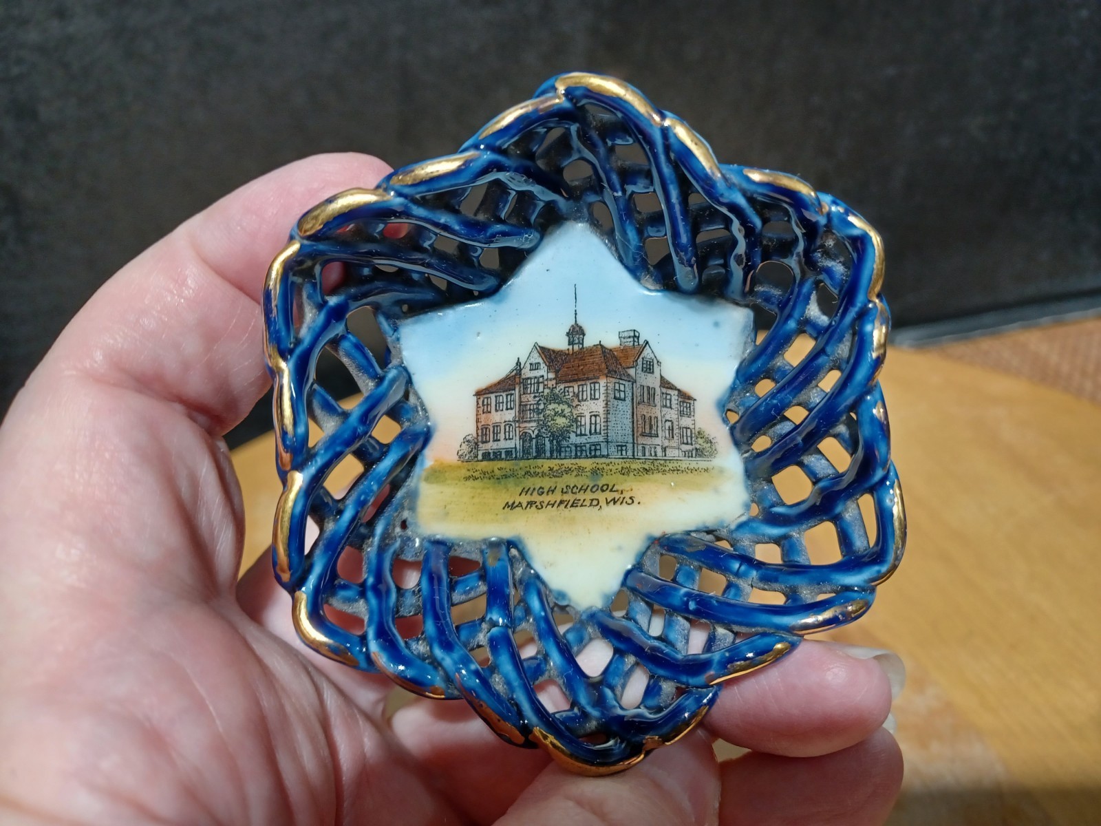 Dresden Wheelock Germany High School Marshfield Wisconsin Souvenir Star Dish Dresden Wheelock Germany High School Marshfield Wisconsin Souvenir Star Dish