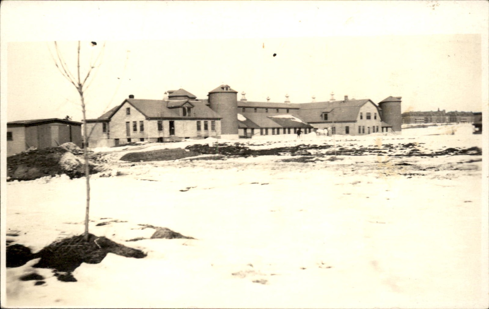 Shelburne Vermont VT Snowy Farm Buildings c1900s-10s Real Photo Vintage Postcard