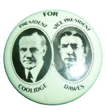 Calvin Coolidge Dawes 1924 presidential political campaign pin button Repro picture