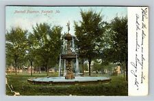 Fairfield ME, Newhall Fountain, Vintage Maine c1906 Postcard picture
