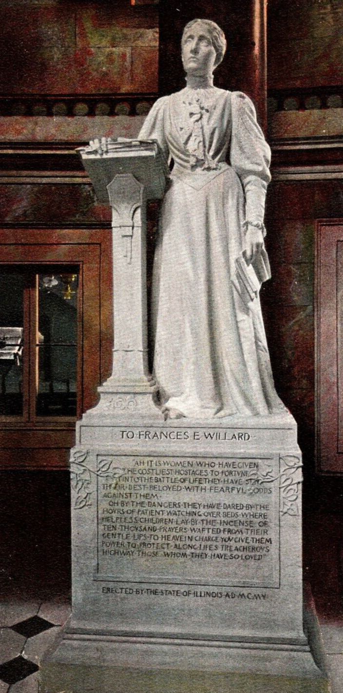 1906 Statue of Frances E Willard Vintage Postcard 1906 Statue of Frances E Willard Vintage Postcard