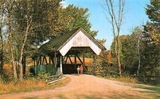 Greenbanks Hollow Covered Bridge Danville VT Vermont Vtg Postcard H40 picture