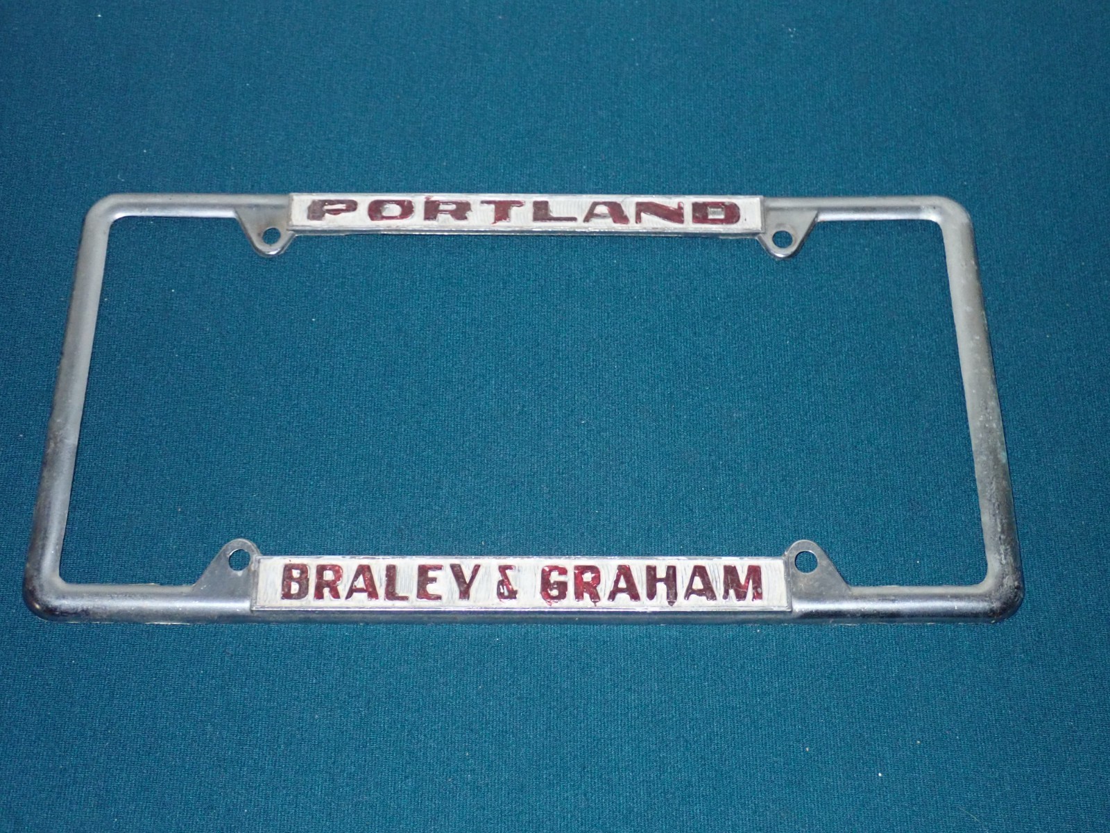 Vintage Braley & Graham Portland Oregon License Plate Frame