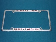 Vintage Braley & Graham Portland Oregon License Plate Frame picture