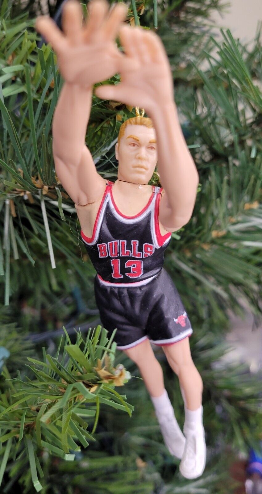 Luc Longley Chicago Bulls Basketball NBA Xmas Tree Ornament Holiday vtg Jersey