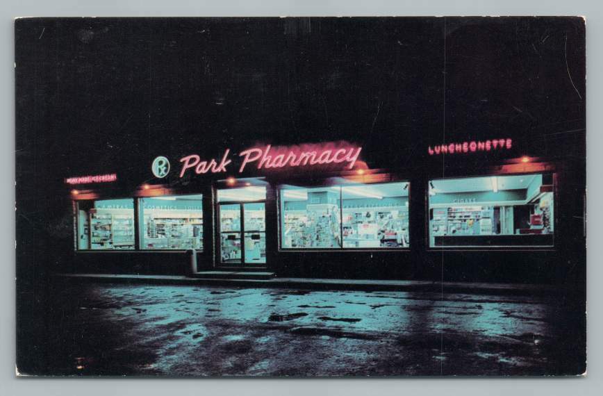 Park Pharmacy Luncheonette AVERILL PARK New York Vintage Soda Fountain ~1950s