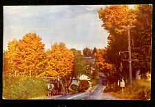 Postcard Village of Lunenburg Vermont Horse Buggy Divided Posted 1954 picture