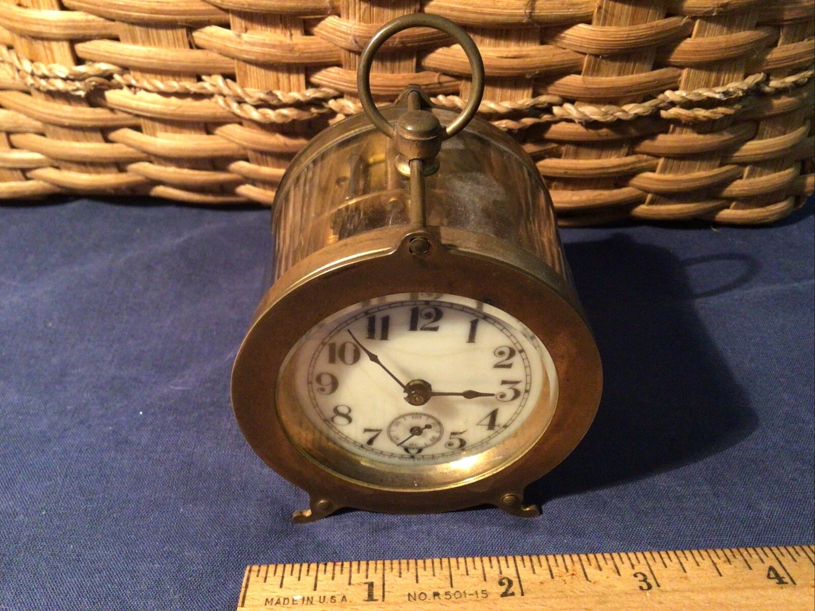 Antique See Through Cylinder Carriage Clock - Waterbury 