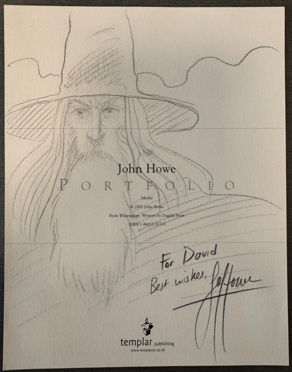 John Howe Draw John Howe Signed Gandalf Drawing Original Tolkien Art LOTR Portfolio ...