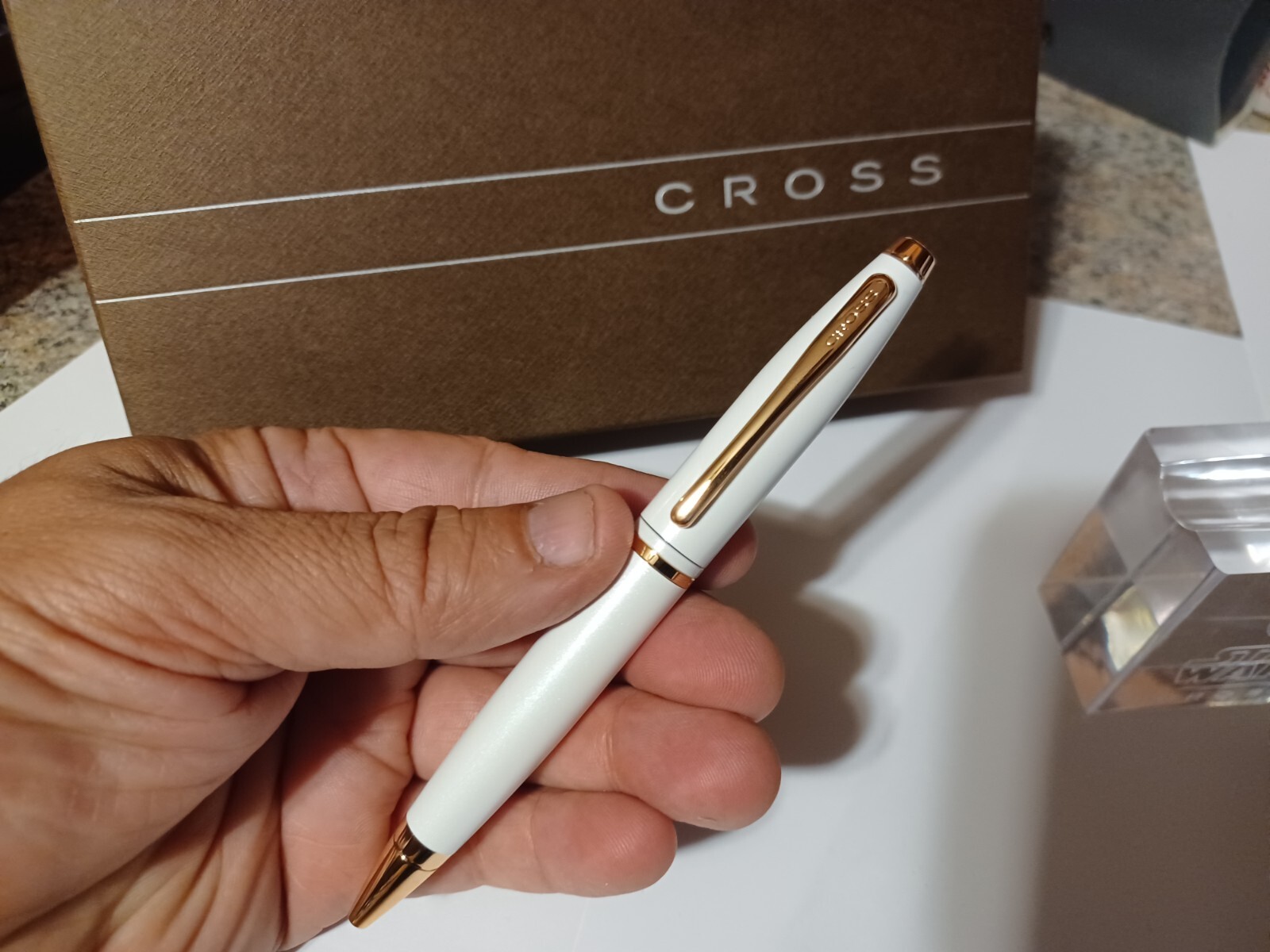 CROSS CALAIS WHITE ROSE AND 23KT GOLD BALLPOINT PEN BRAND NEW MOM WIFE GIFT CROSS CALAIS WHITE ROSE AND 23KT GOLD BALLPOINT PEN BRAND NEW MOM WIFE GIFT