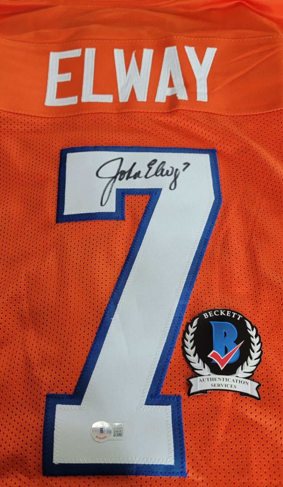 YOUR MOMS FAVORITE QB John Elway Authentic Autographed BAS Witnessed 
