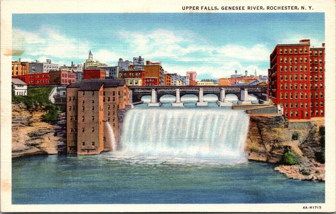 P1 Vintage New York Postcard  - Upper Falls, Gennesee River - Rochester NY
