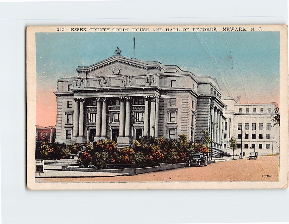 Postcard Essex County Court House & Hall of Records Newark New Jersey USA