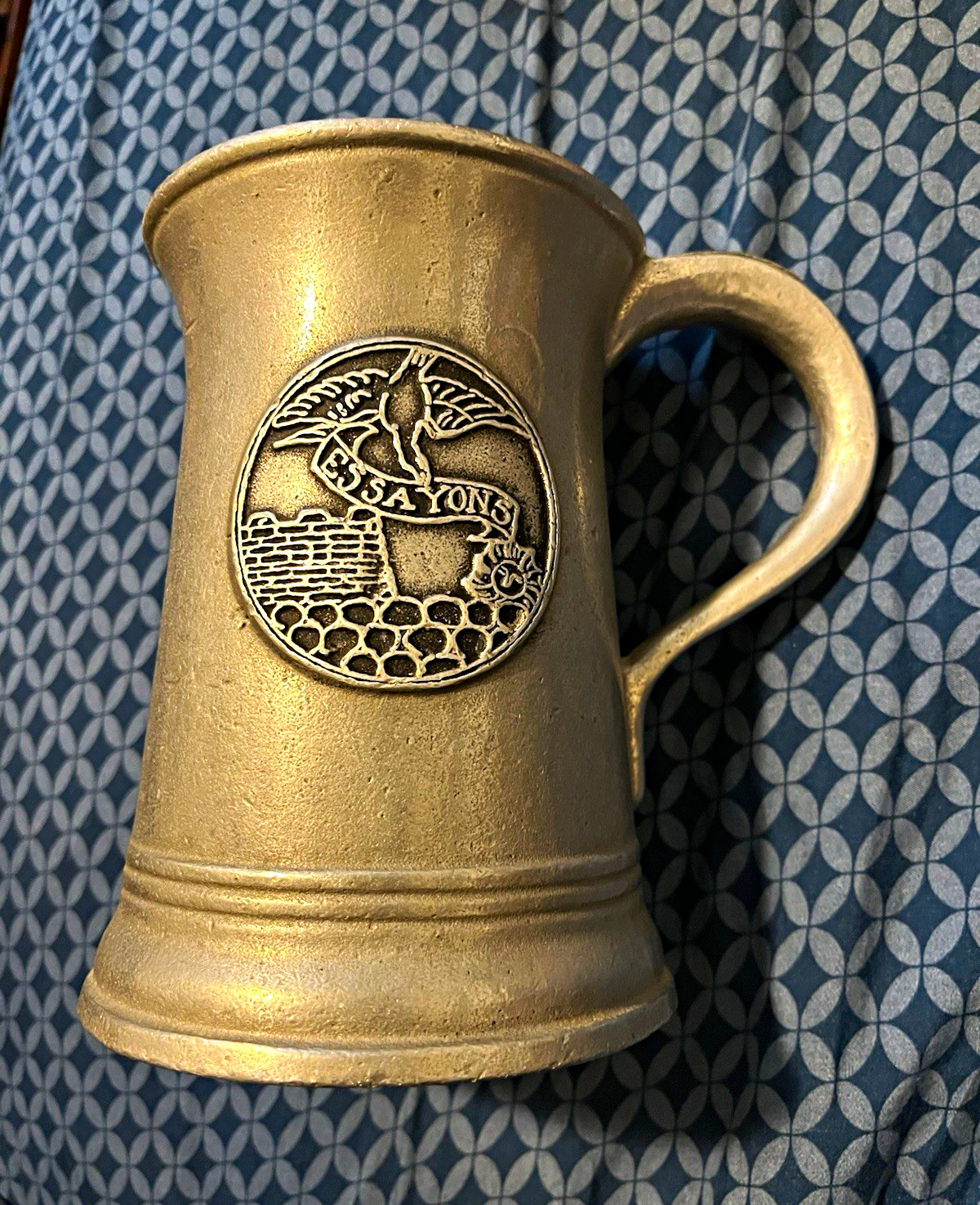 Antique Norwich University Core of Engineers Pewter Mug Essayons Northfield, VT